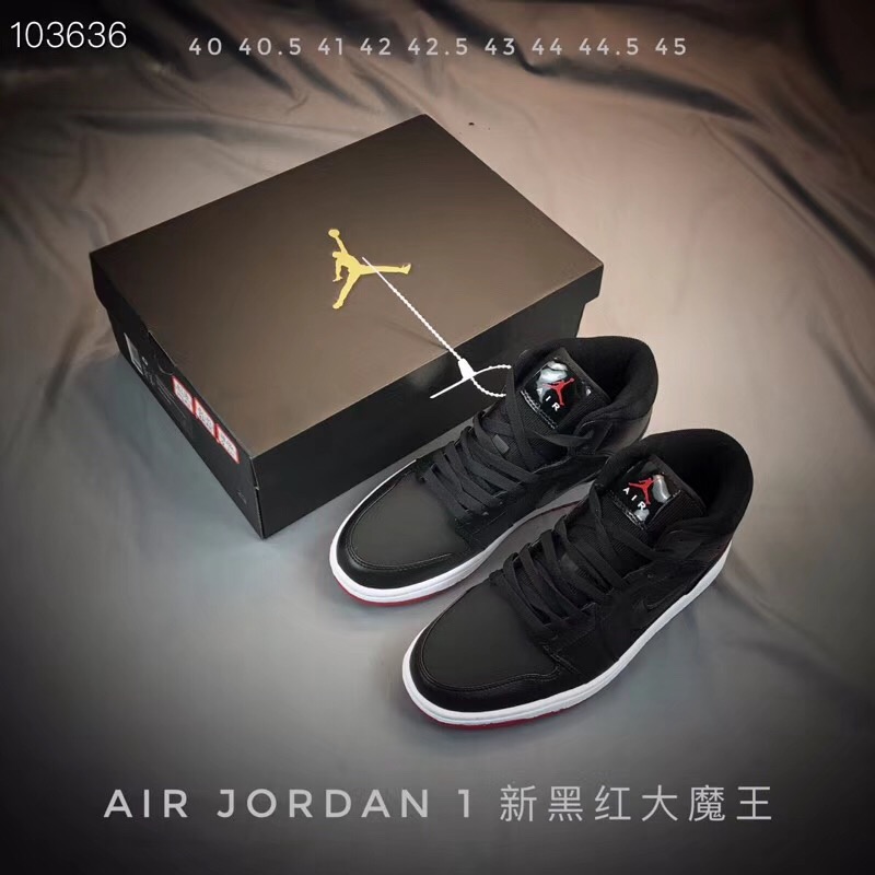 Air Jordan 1 Mid Demon Black Red Shoes